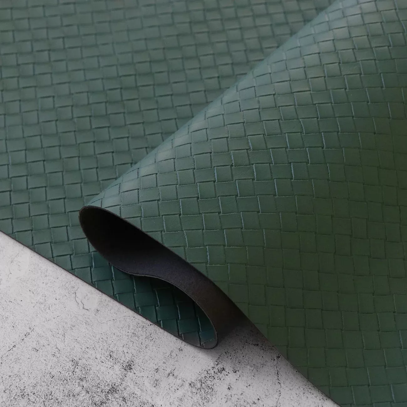 Evergreen Basket Weave Faux Leather 5yds