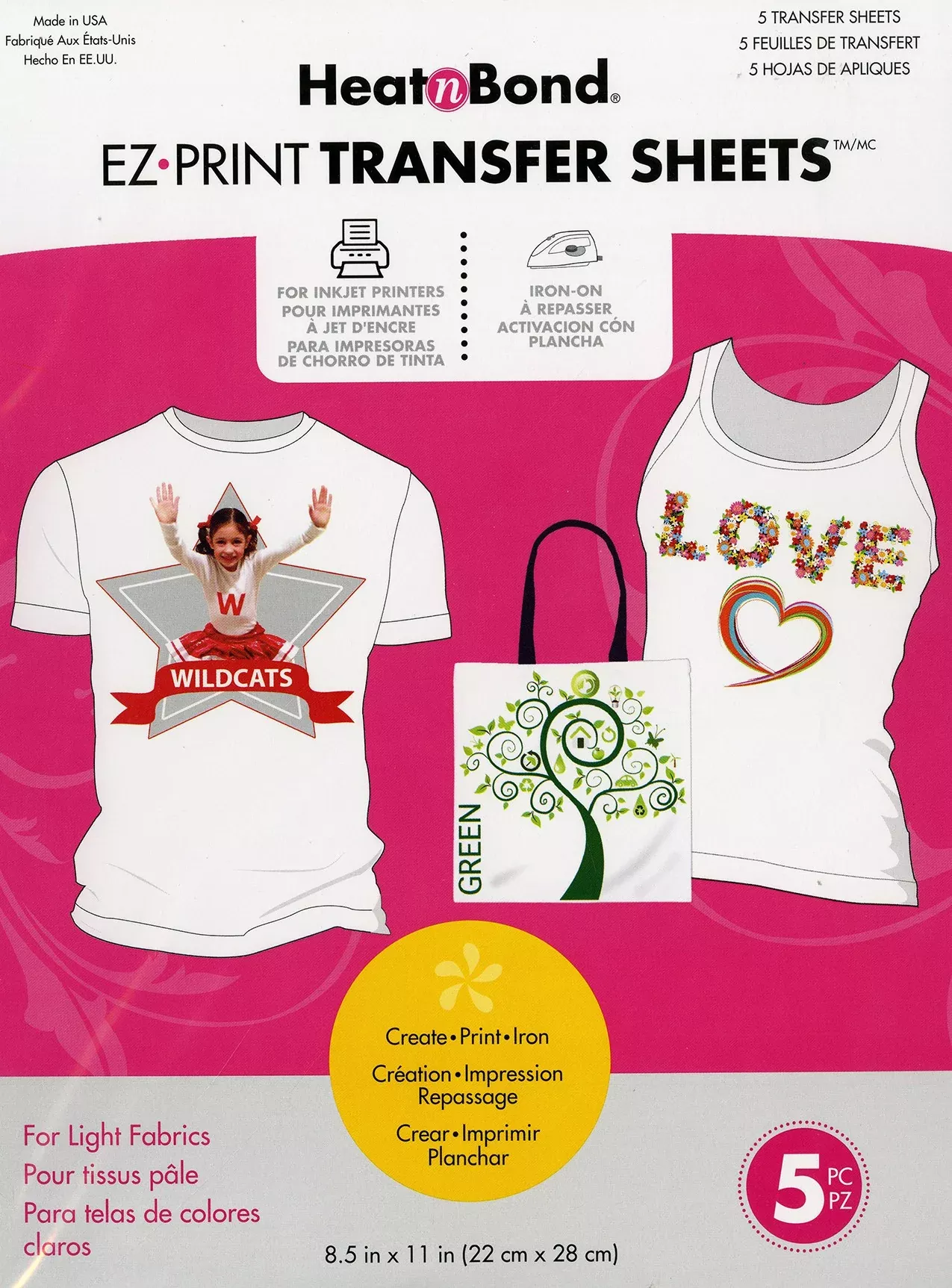 EZ Print Transfer Sheet Light 8-1 /2in x 11in 5pk
