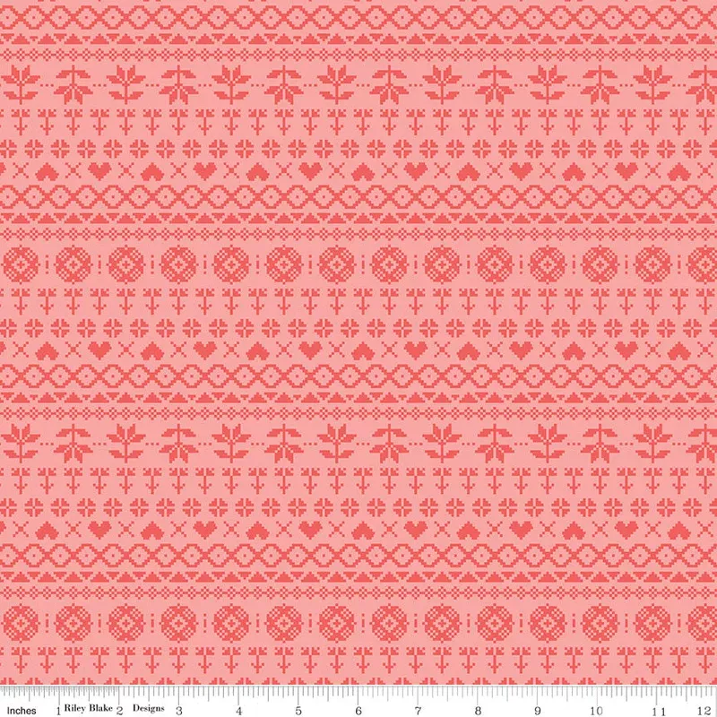 Fable Coral Knit Yardage by Jill Finley for Riley Blake Designs