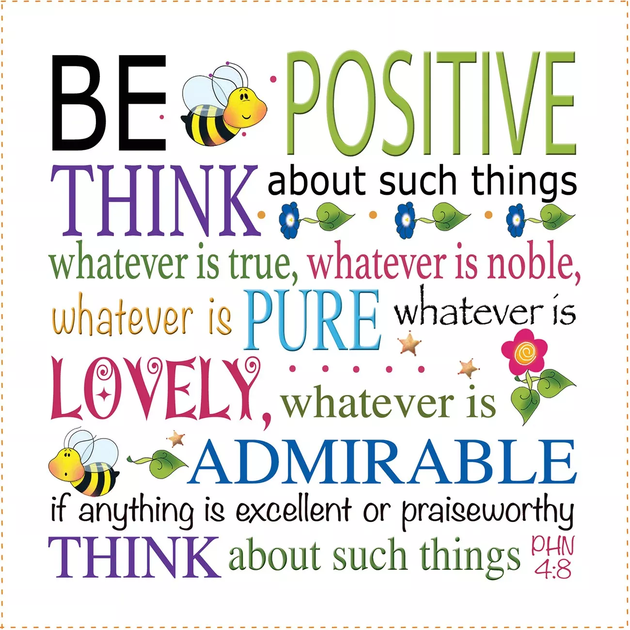 Fabric Art Panel 6in Be Positive