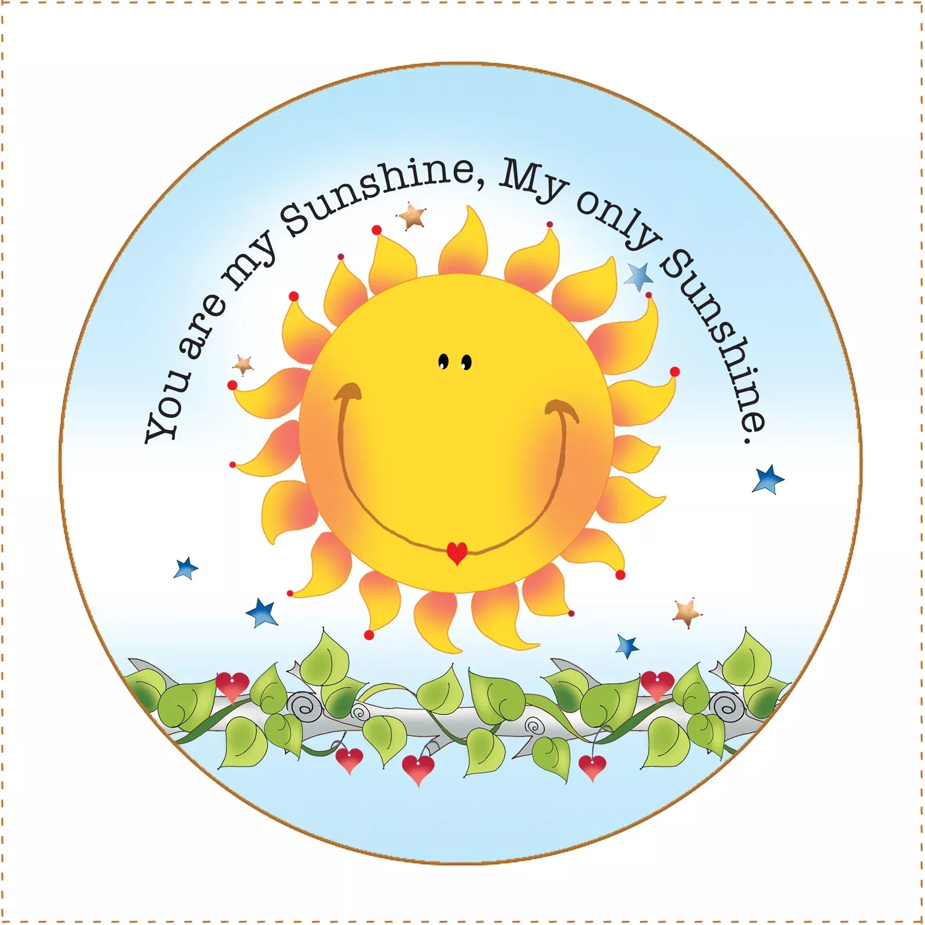 Fabric Panel 5in Round Sunshine