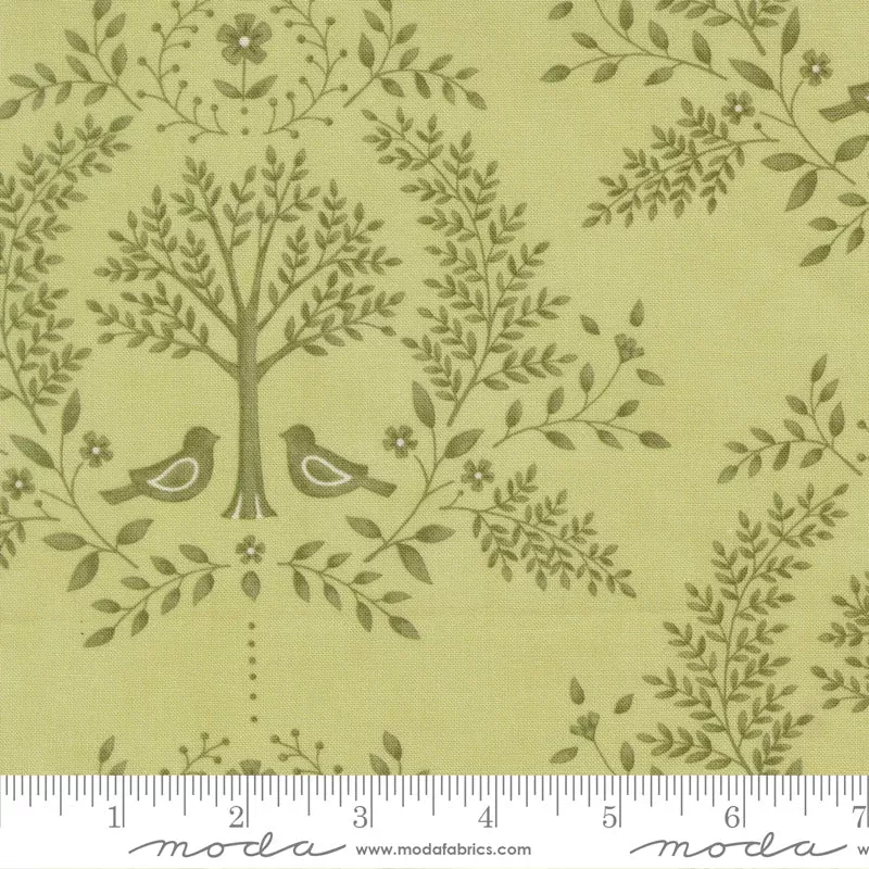 Family Tree Eucalyptus Family Tree Damask Yardage by Deb Strain for Moda Fabrics
