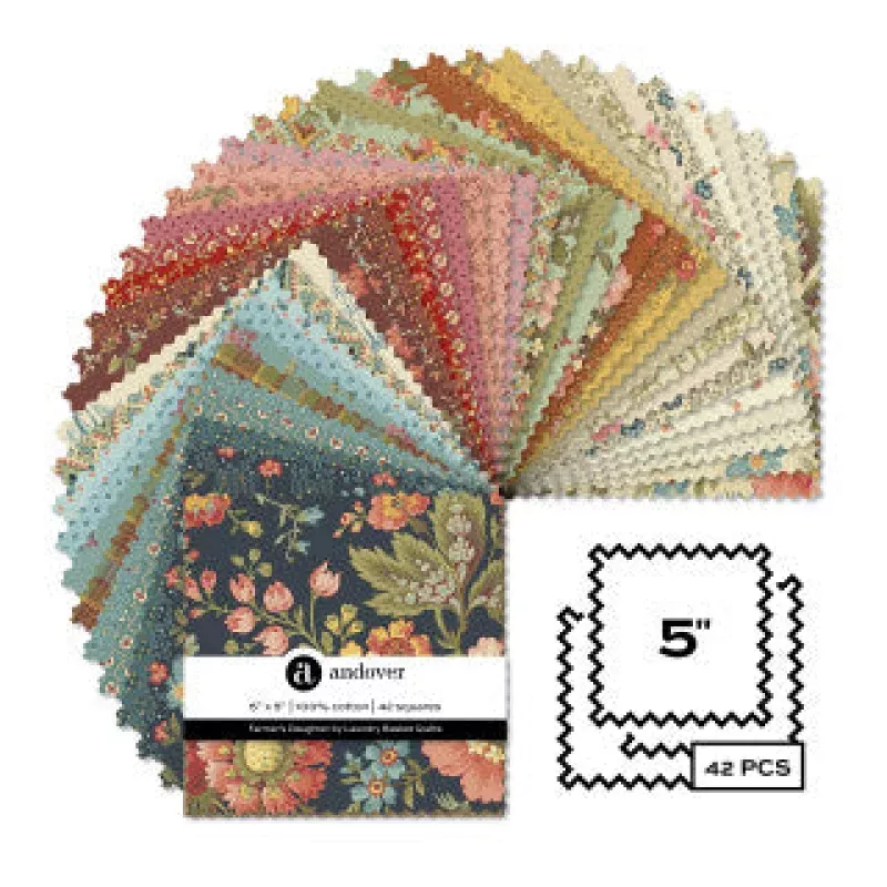 Farmers DaughterPrecut Cotton Fabric 5 Inch SquaresMulti