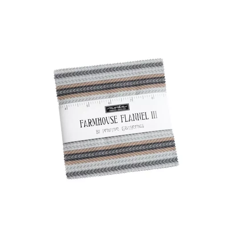 Farmhouse Flannels III Charm Pack | Primitive Gatherings | Moda Fabrics | 49270PPF | Sold As A Bundle