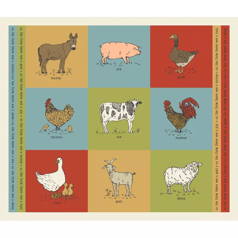 Farmstead Multi Cut and Sew Panel by Stacy Iest Hsu for Moda Fabrics