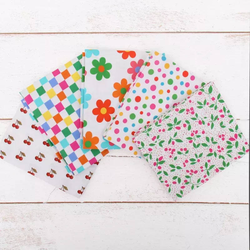 Fat Quarter Bundle – Five Confetti Brights Precut Cotton Fabrics