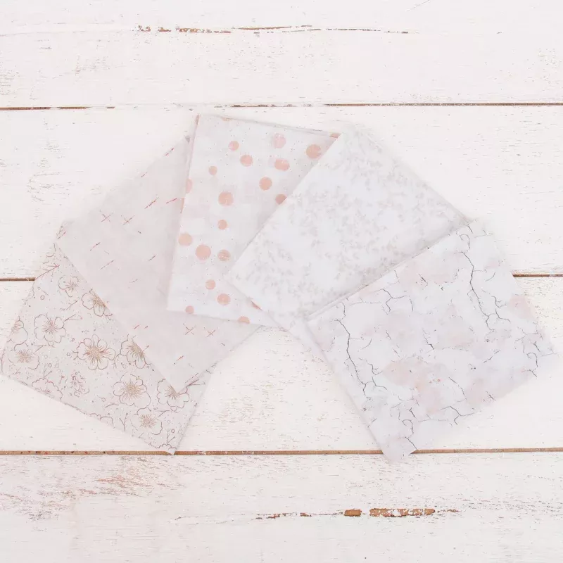 Fat Quarter Bundle – Five White Precut Cotton Fabrics