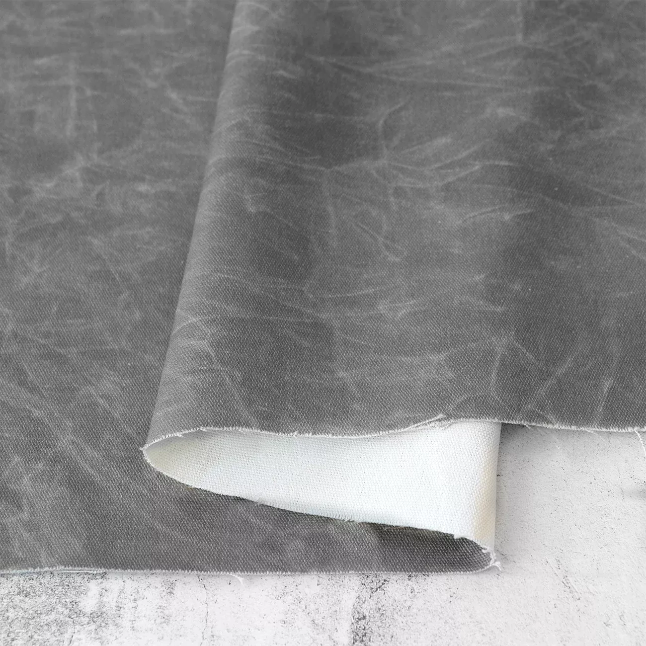 Faux Waxed Duck Canvas Artillery Grey 1 Yard Cut
