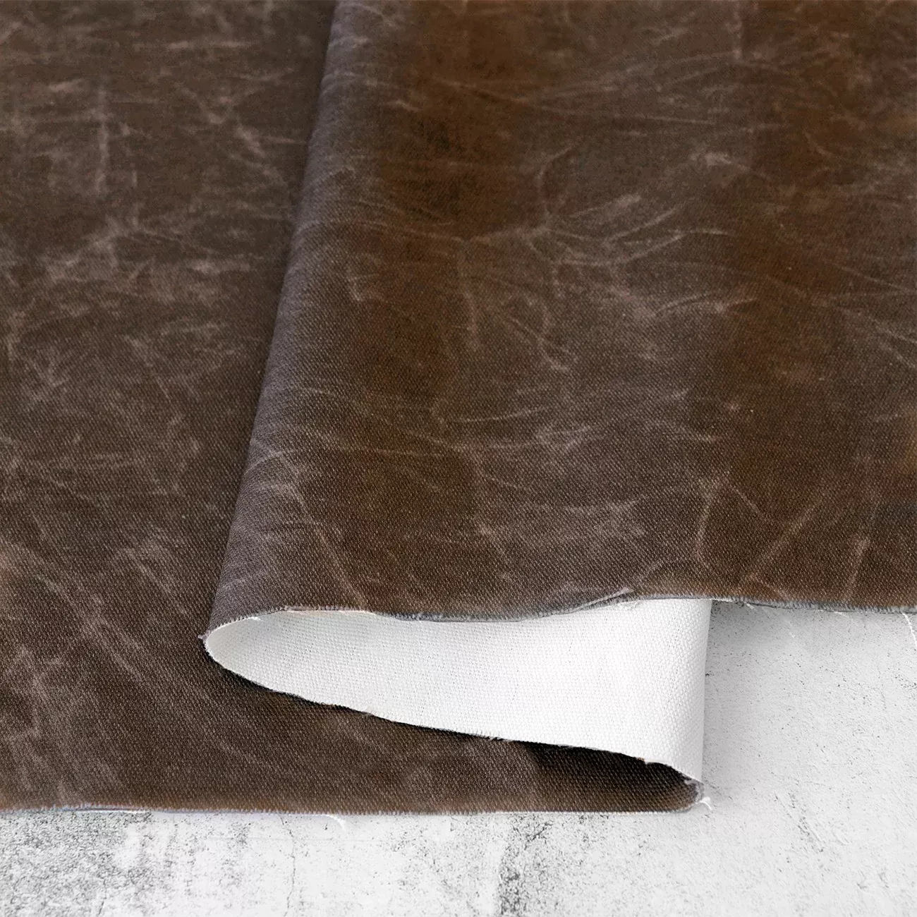 Faux Waxed Duck Canvas Brown 1 Yard Cut