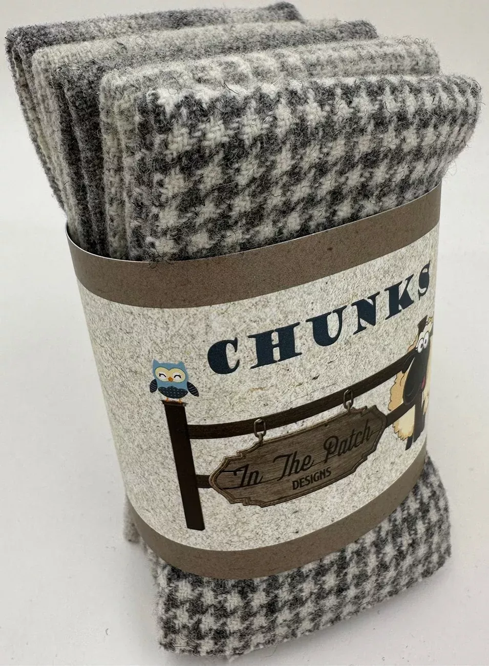 Felted Greys Wool Chunks 5pc 9in x 10in