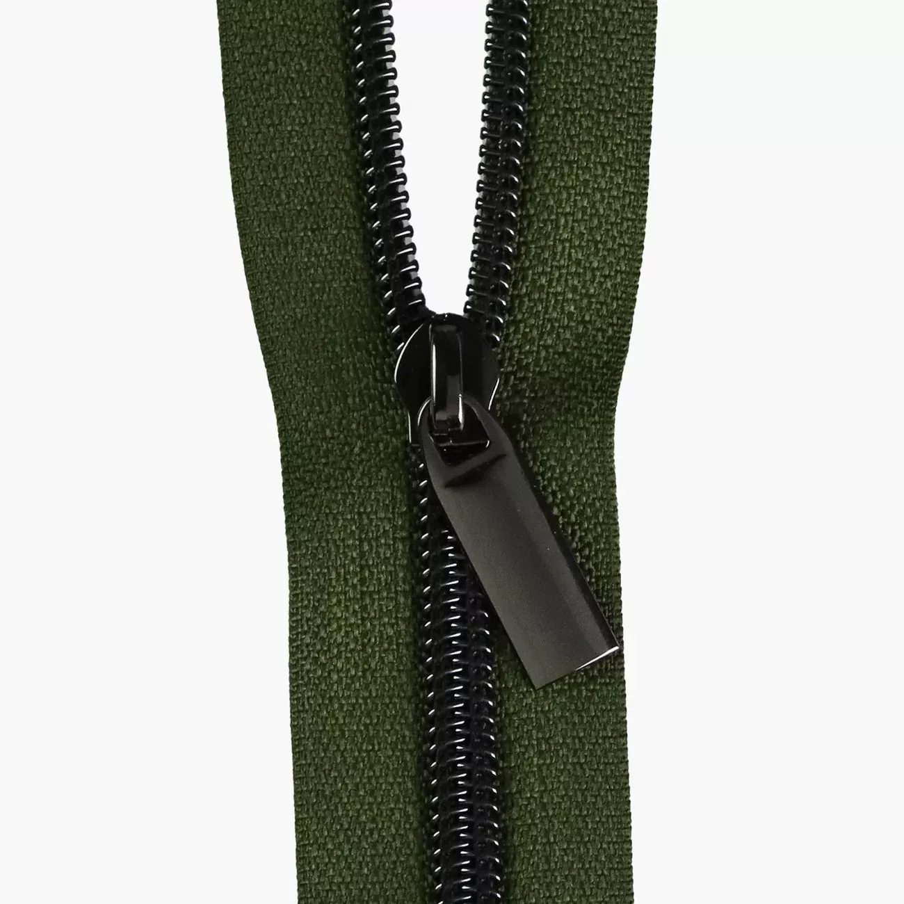 Fern #5 Nylon Gunmetal Coil Zippers: 3 Yards With 9 Pulls