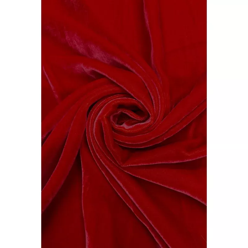 Flame Red Silk Rayon Velvet Fabric