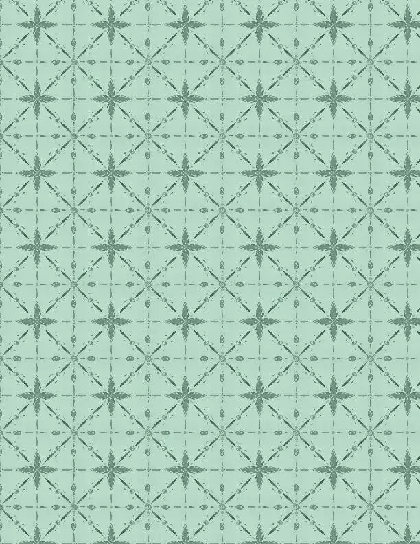 Floralscape – Star Grid Teal Cotton 44″/45″ Fabric Per Yard