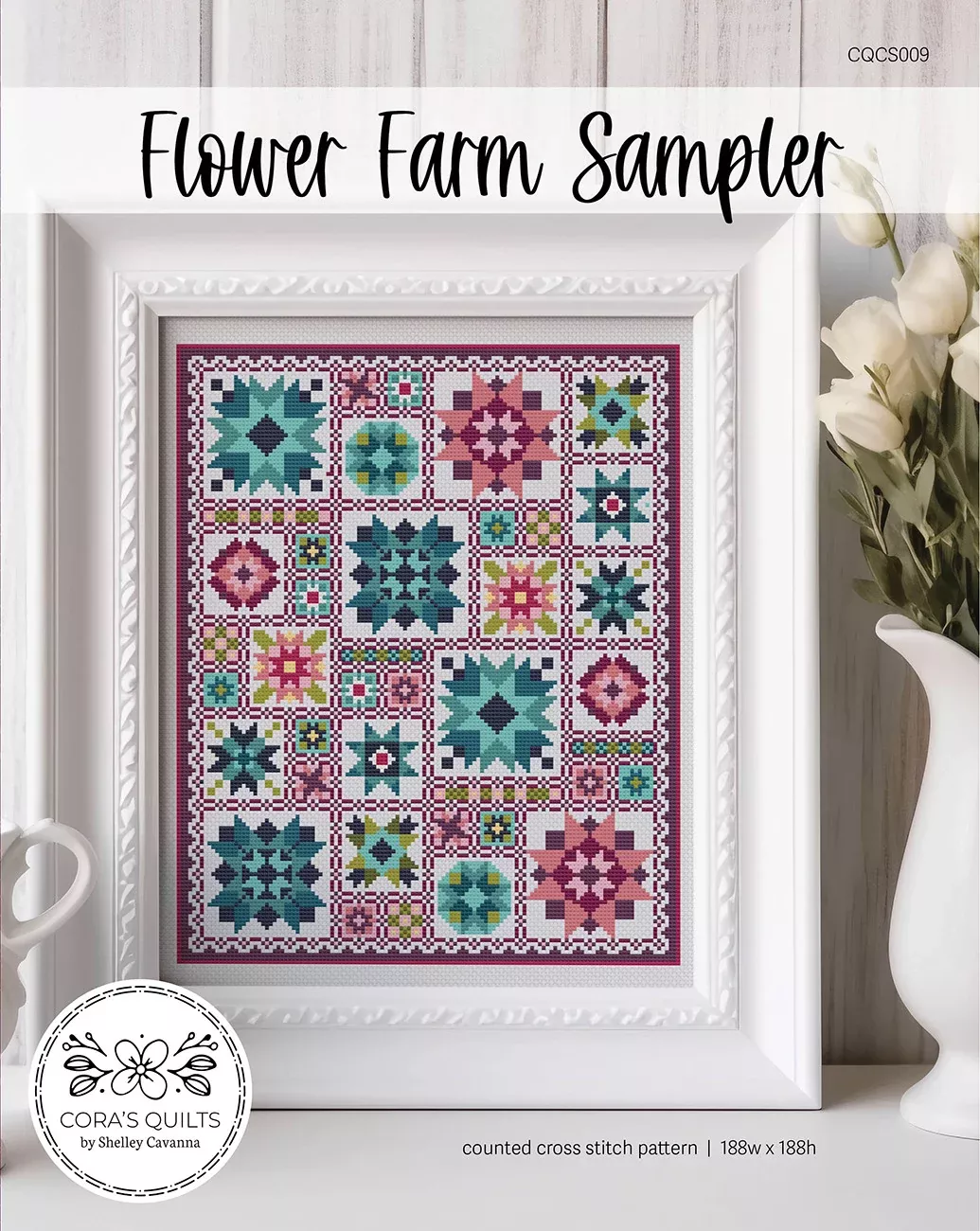Flower Farm Sampler Cross Stitch Pattern