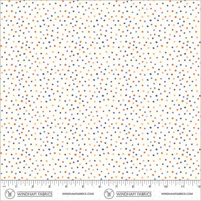 Folky Chicken Ivory Dottie Yardage by Natalie Briscoe for Windham Fabrics