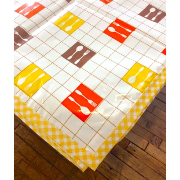 Forks and Spoons Brown Oilcloth Tablecloths
