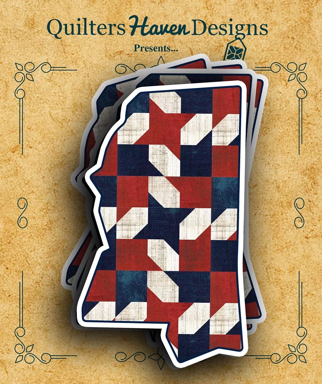 Freedom Quilt Sticker Mississippi 6pk
