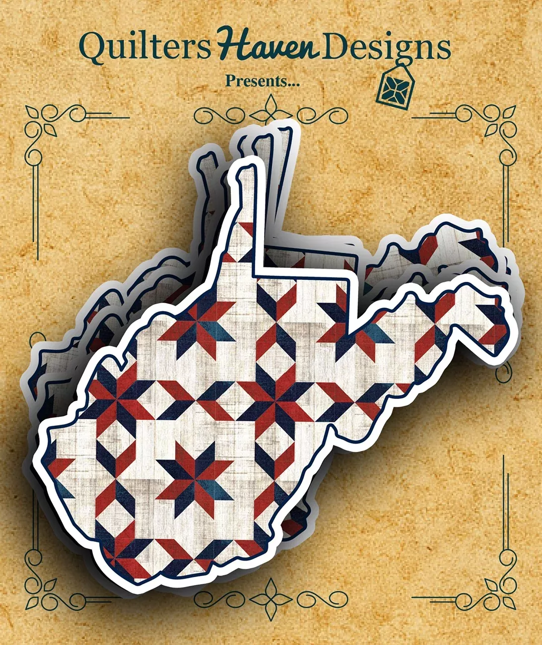 Freedom Quilt Sticker West Virginia 6pk