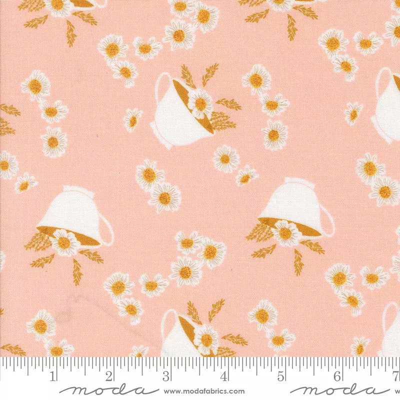 Frivolity Blush Daisy Tea Yardage by Sweetfire Road for Moda Fabrics