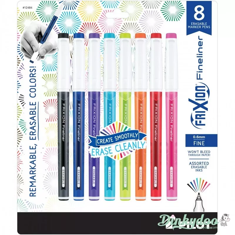 Frixion Fineliner – Assorted 8 pk by Pilot (Pre-order: Apr 2025)