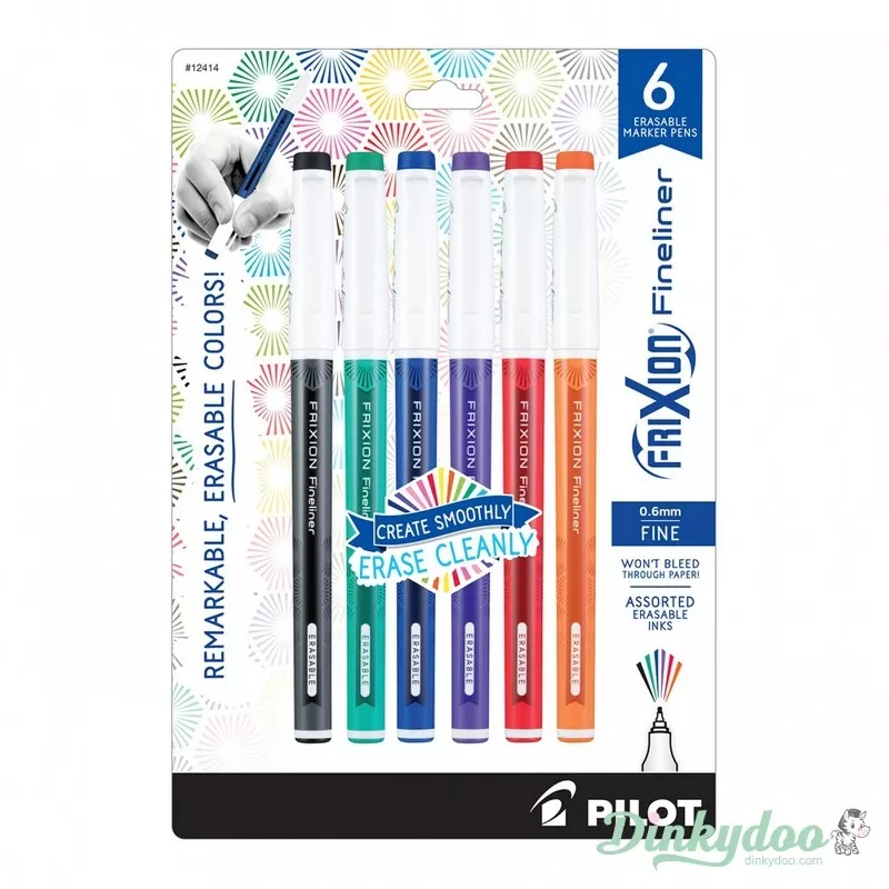 Frixion Fineliner – Bold 6 pk Assorted Colors by Pilot (Pre-order: Apr 2025)