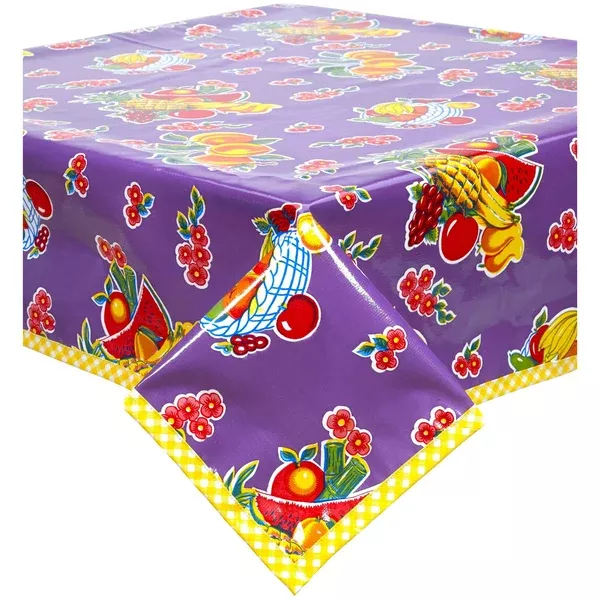 Fruit Basket Purple Oilcloth Tablecloths