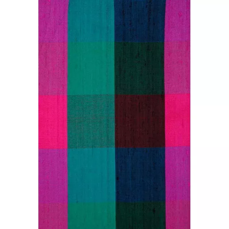 Fuchsia Check 108 Plaid Silk Shantung