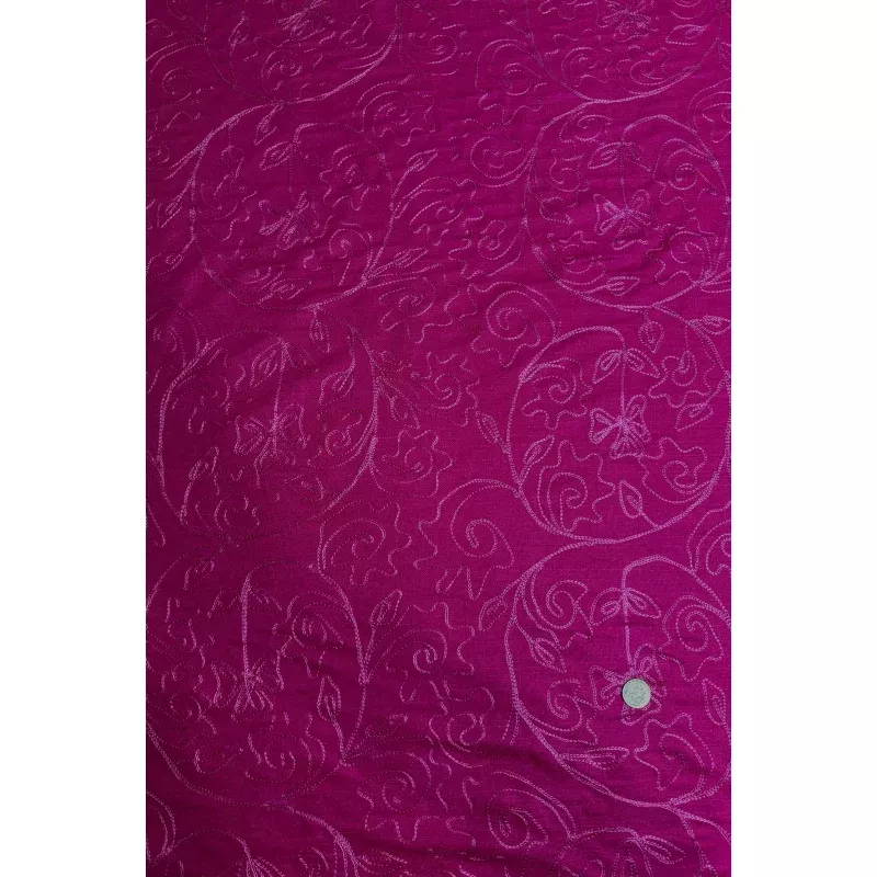 Fuchsia Embroidered Silk Linen MEMT-018-032