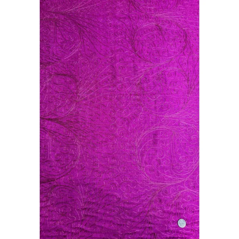 Fuchsia Embroidered Silk Linen MEMT-026-16