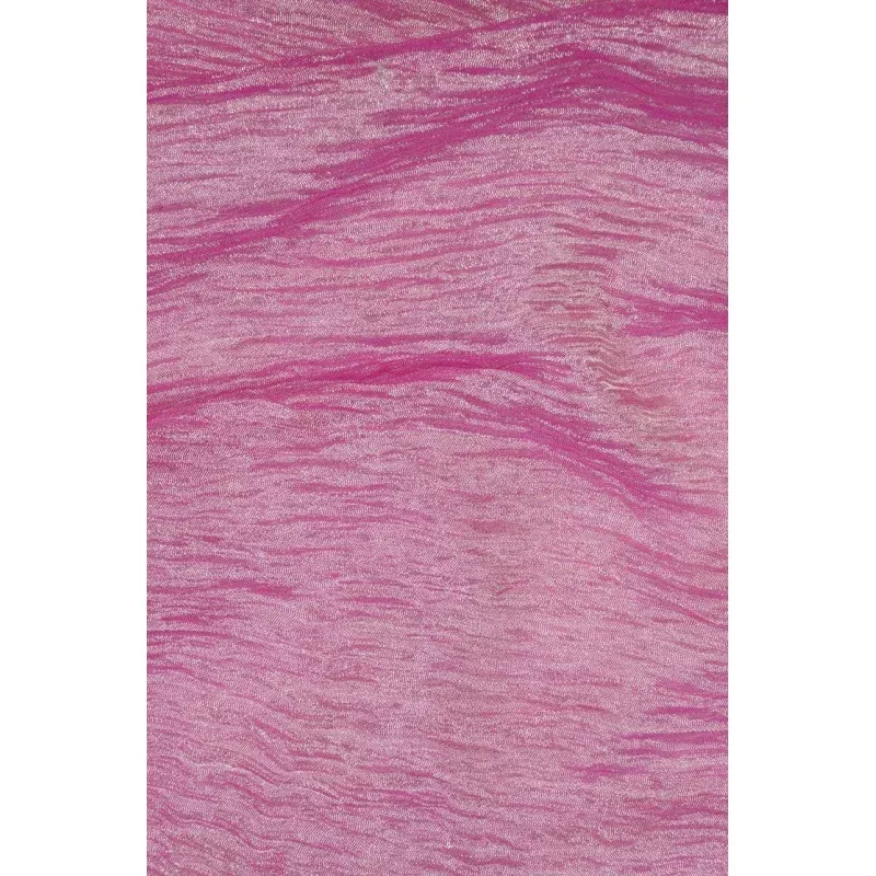 Fuchsia Silver Metallic Crushed Organza Fabric