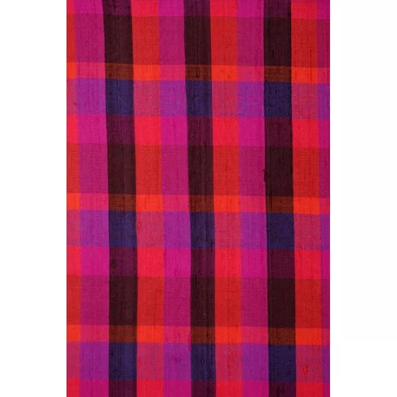 Fuchsia Tartan 101 Plaid Silk Shantung