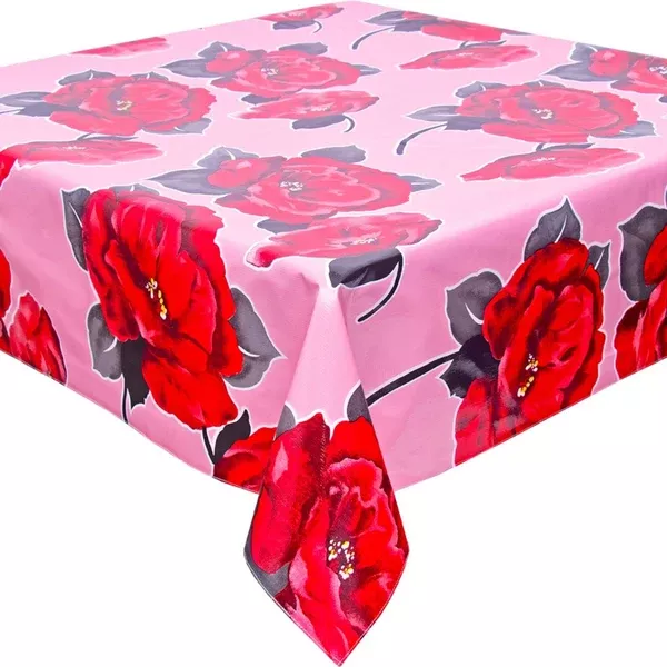 Gardenia Pink Oilcloth Tablecloths