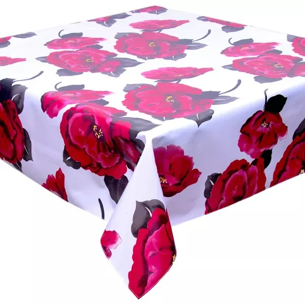 Gardenia White Oilcloth Tablecloths