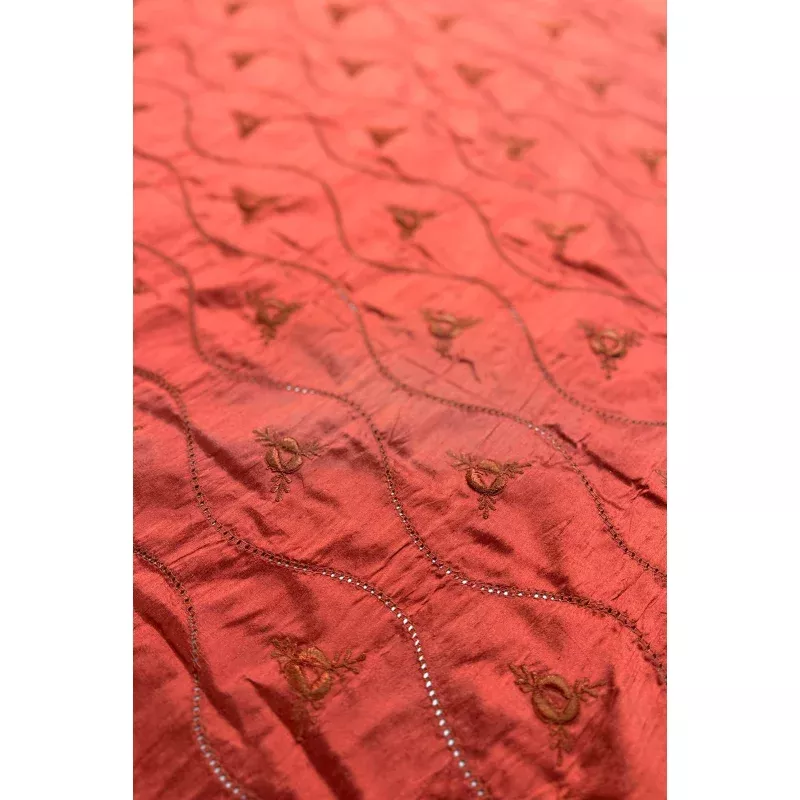 Ginger Embroidered Dupioni Silk