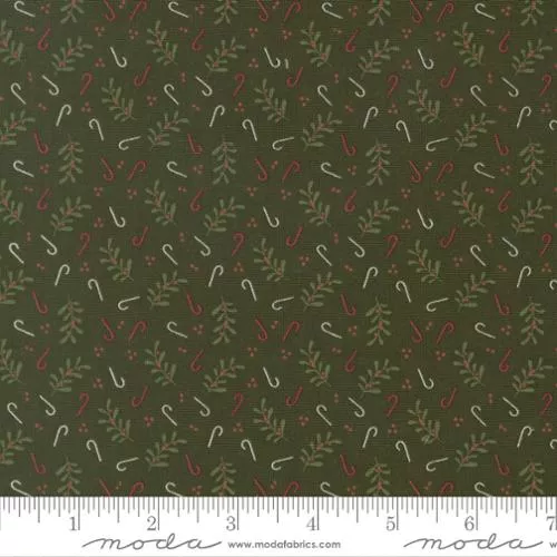 Gingerbread Lane Holly Candy Cotton Fabric - Pine 26157 15