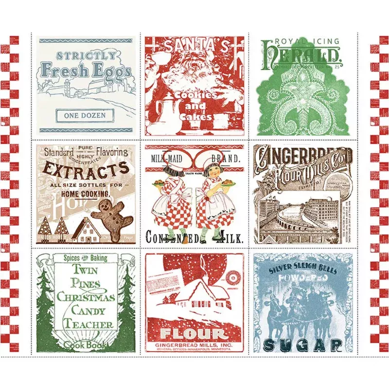 Gingerbread – Quilting Cotton Fabric Panel – Flour Sack Large Patch