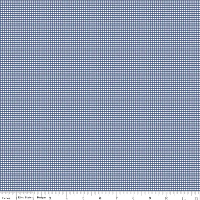 Gingham Denim Micro Gingham Yardage by Riley Blake Designs