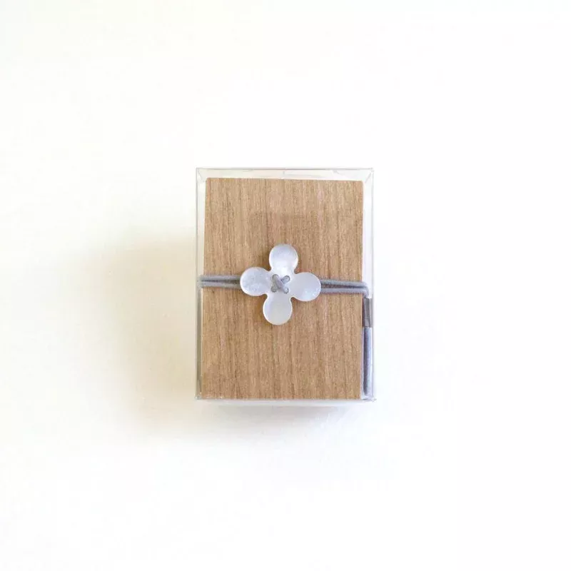 Glass Sewing Pins in Cherry Wood Box