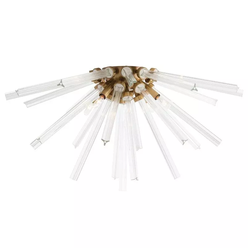 Glass Starburst Flushmount|Brass|Chrome