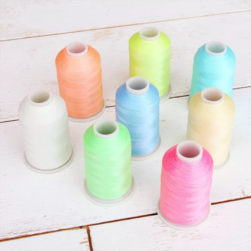 Glow In The Dark Machine Embroidery Thread Set – 8 Colors