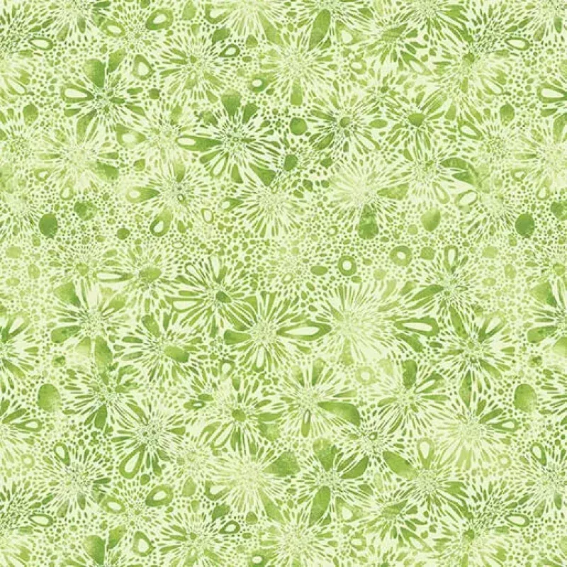 Go with the Flow Burst Medium Lime Cotton 44″/45″ Fabric Per Yard