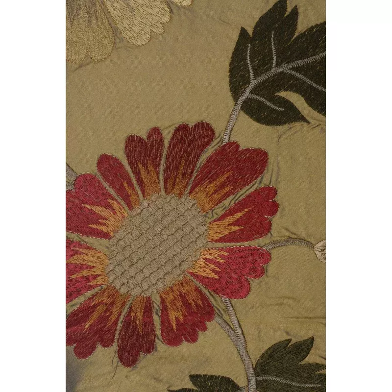Golden Bronze Embroidered Taffeta Silk 505 Fabric