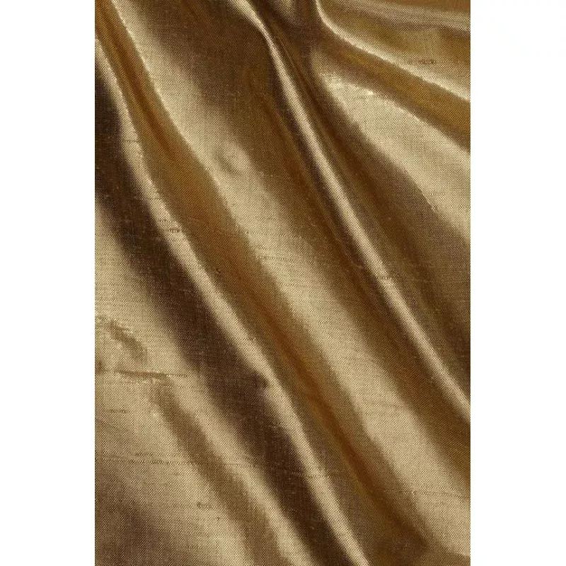 Golden Bronze Metallic Shantung Silk Fabric
