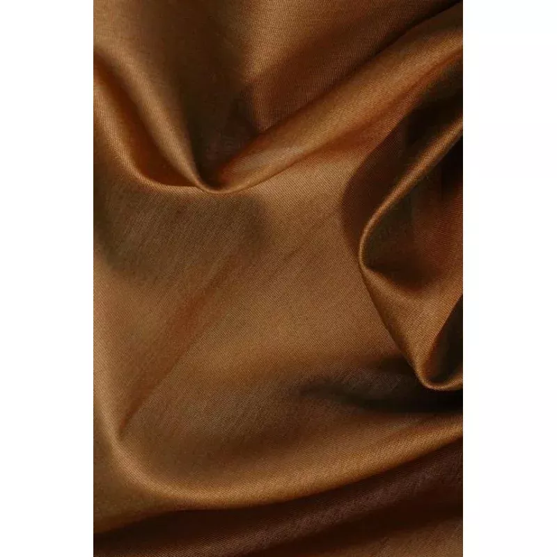 Golden Brown Cotton Silk Fabric