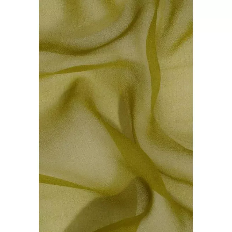 Golden Green Silk Georgette Fabric
