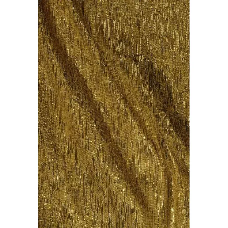 Golden Palm Metallic Shantung Silk Fabric