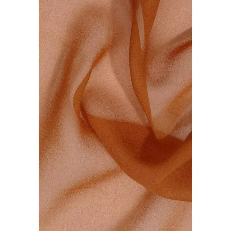 Golden Rust Brown Silk Georgette Fabric