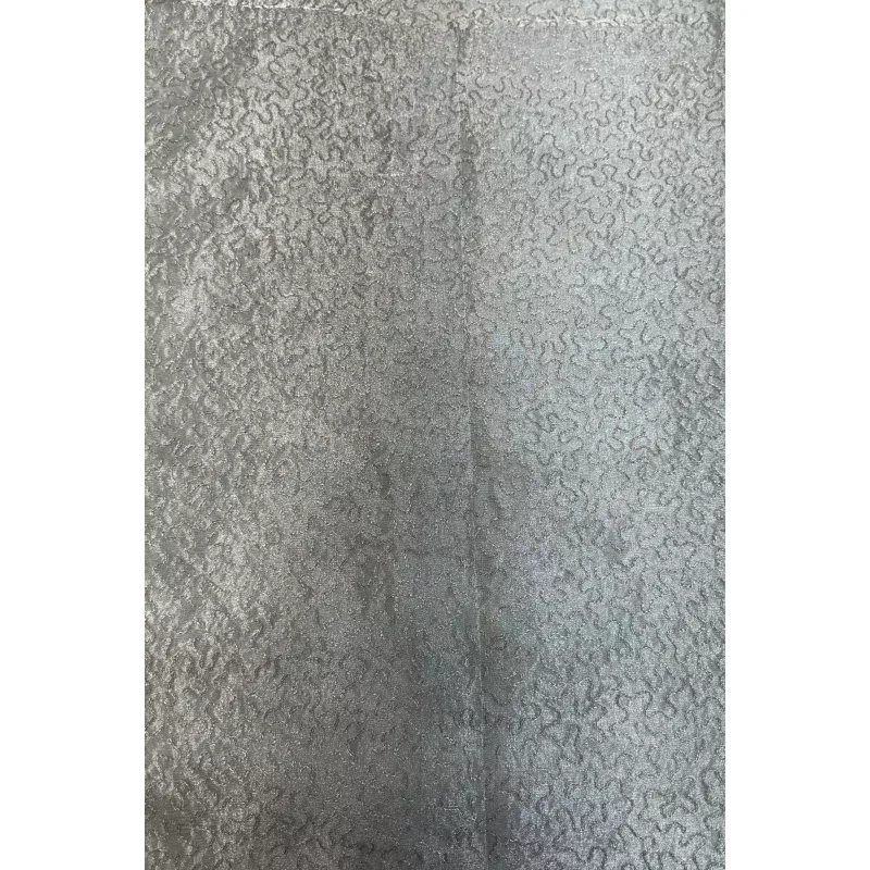 Golden Silver Organza with Silver Thread Tissue Metallic Embroidery