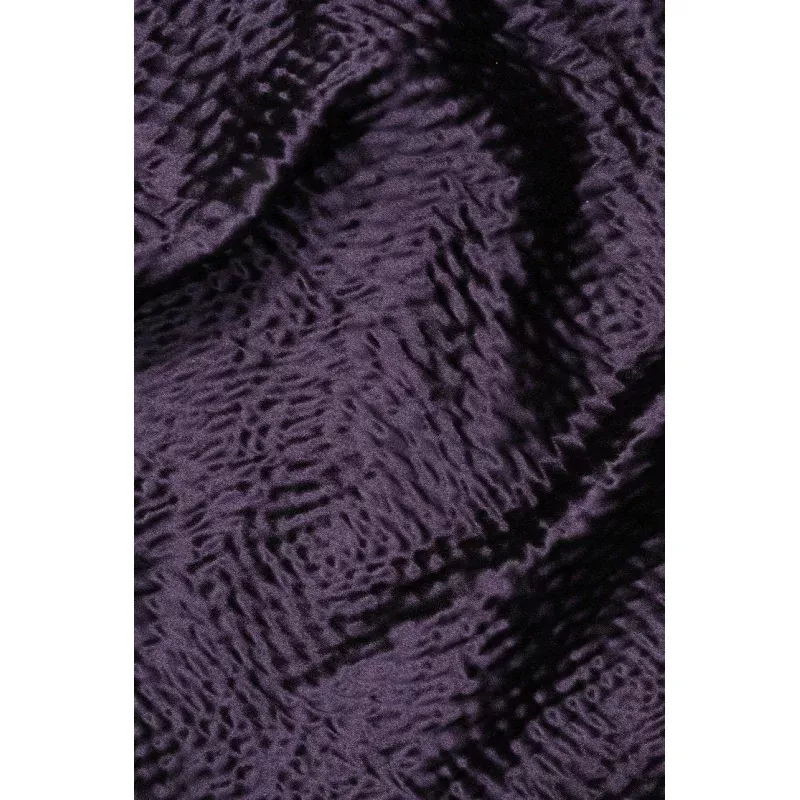 Grape Silk Hammered Satin Jacquard Fabric