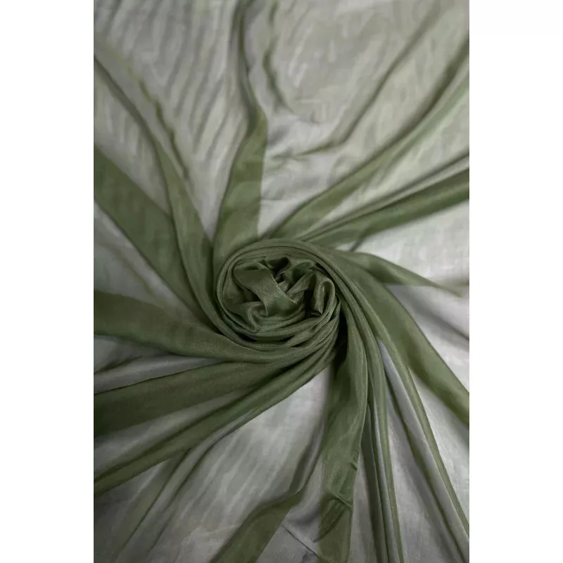 Grasshopper Green Silk Chiffon